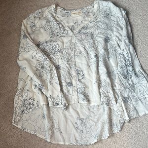 Cloth and stone floral bell sleeve blouse petite medium